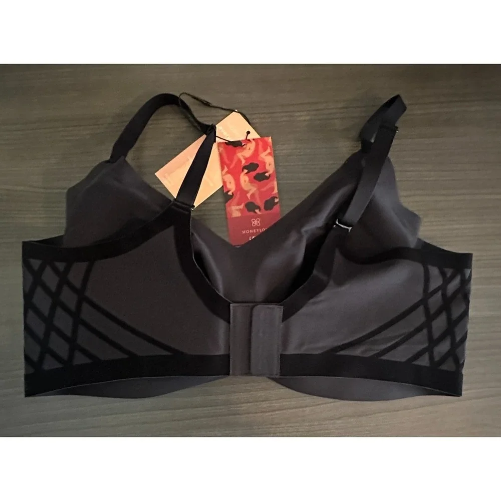 Honeylove LiftWear Silhouette Bra Wireless Black Adjustable Lift 2X NWT